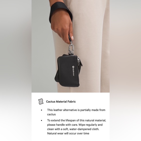 NWT- Lululemon Cactus Dual Pouch- Black & Silver- Leather/Cactus 🌵 Material - Picture 4 of 13
